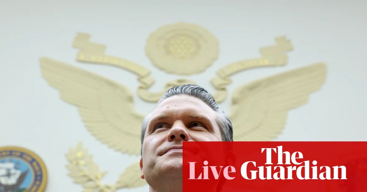 Hegseth faces further grilling over Iran war strategy and costs – US politics live | US news