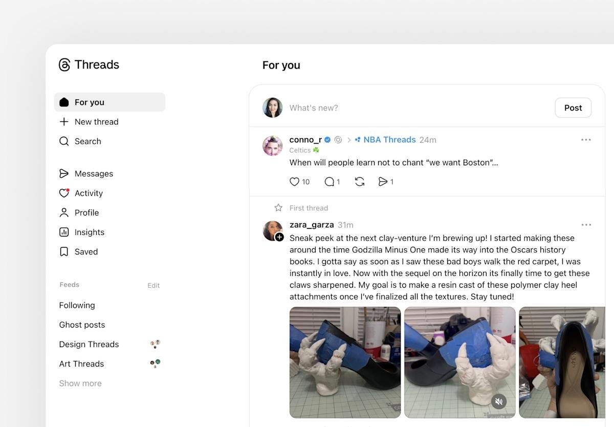 Meta is giving Threads on web a redesign that finally adds direct messages