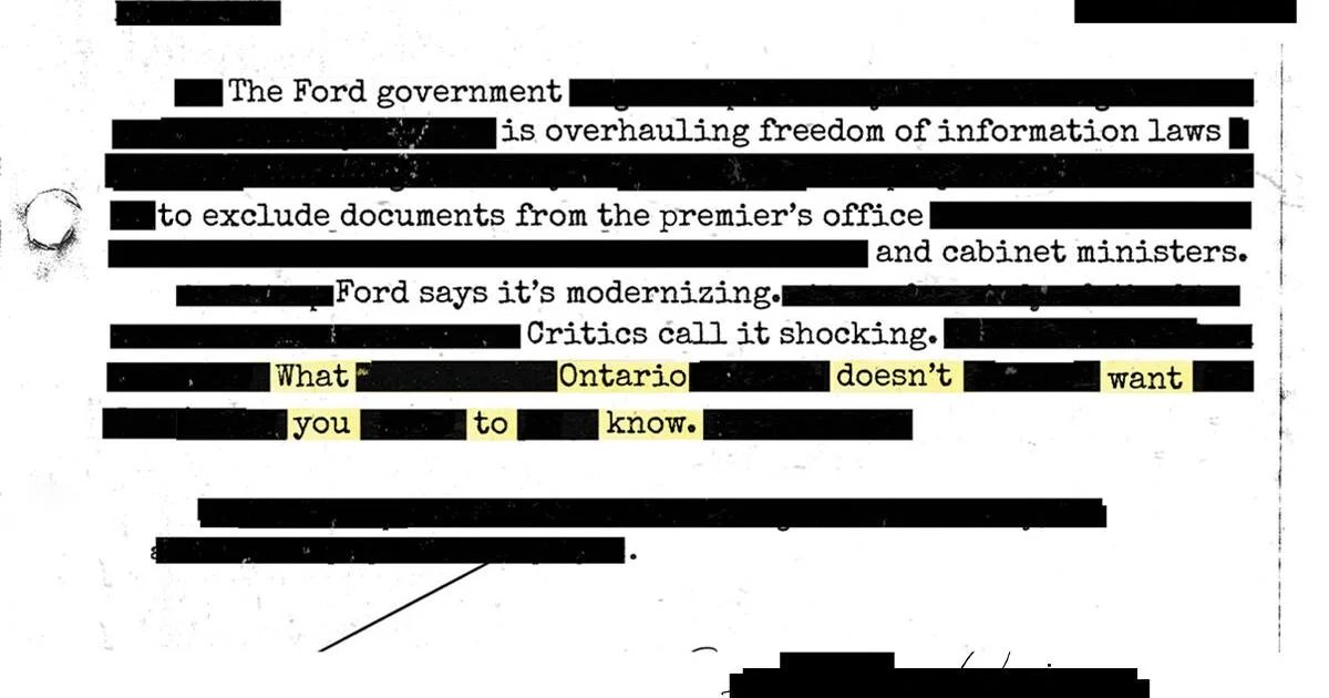 The Doug Ford government is moving to shield politicians from scrutiny. Here are secrets the new law would have kept under wraps