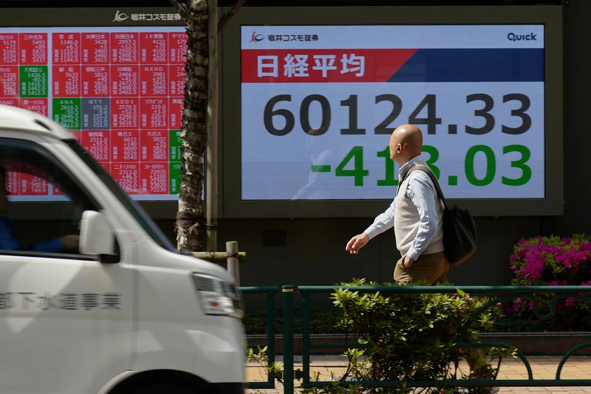 Shares fall in Asia and oil prices gain as talks stall on ending the Iran war