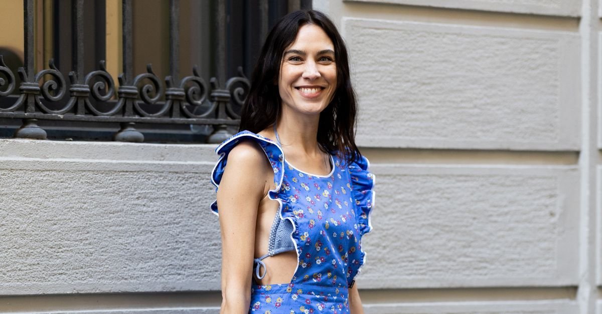 Alexa Chung Just Swapped Slip Dresses For the Cooler Apron Dress Trend