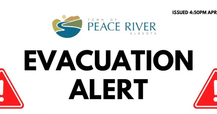 Residents of Peace River warned of possible flooding, to be ready to evacuate