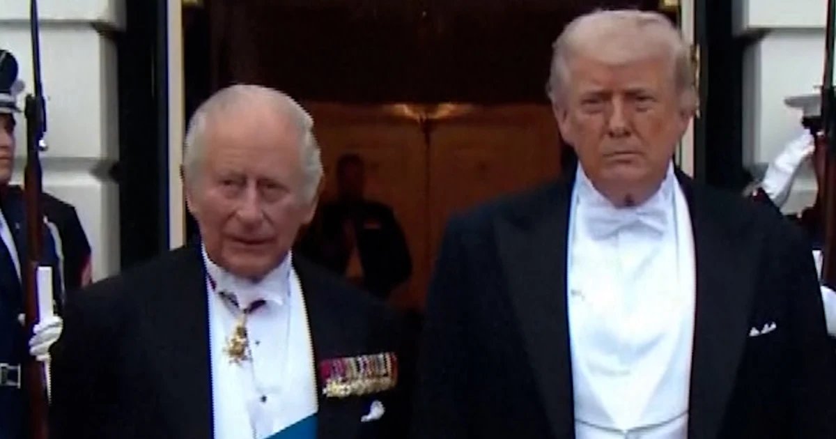 King Charles and Queen Camilla arrive for state dinner