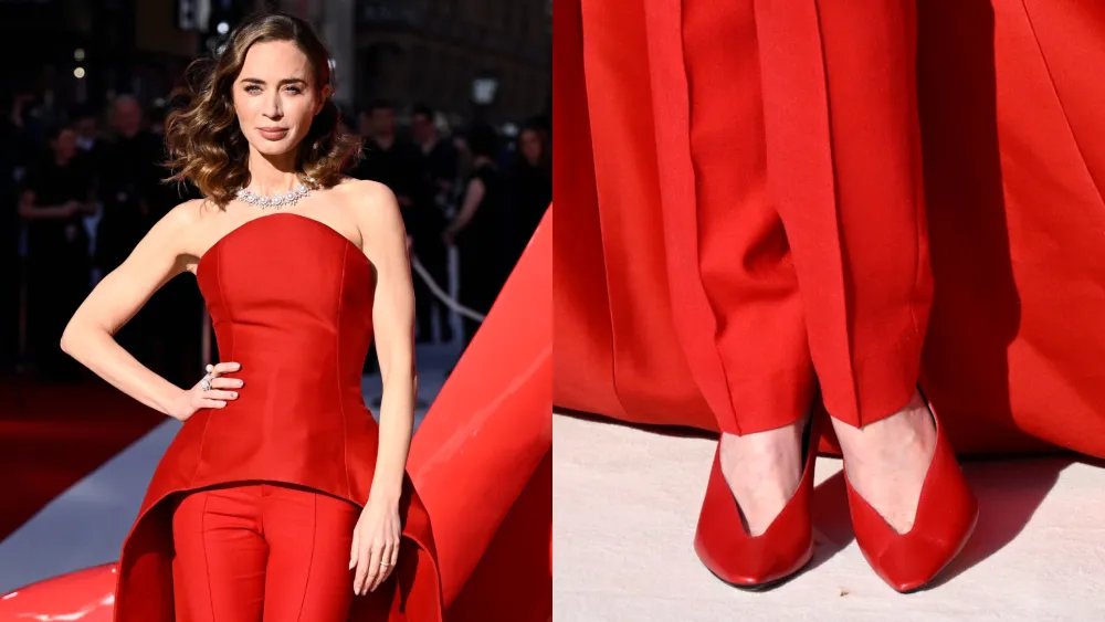 Emily Blunt Has a Red Balenciaga Moment for ‘Devil Wears Prada 2’ Premiere