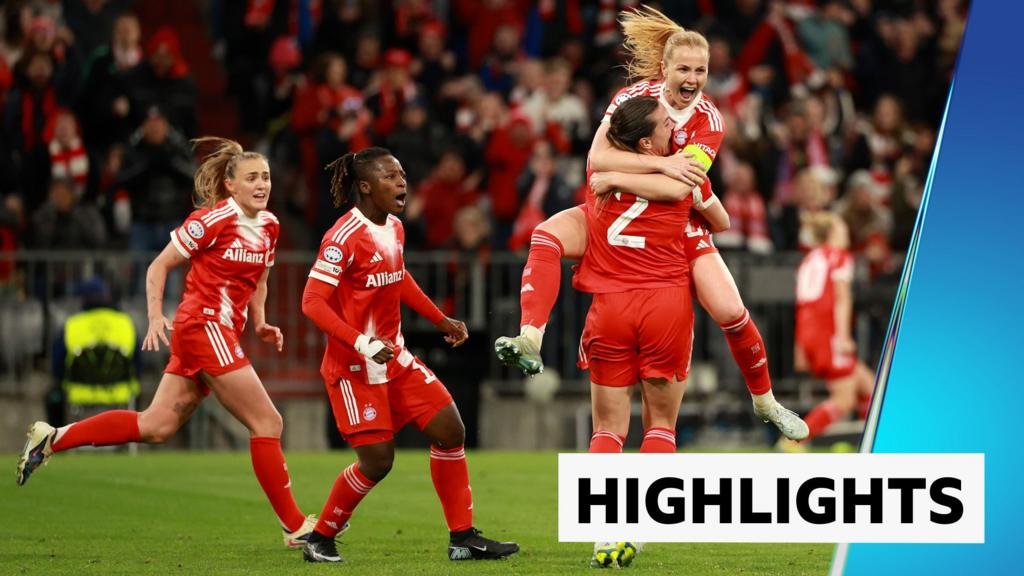 Women’s Champions League highlights: Quarter-final second leg – Bayern Munich 2-1 Manchester United (agg: 5-3)