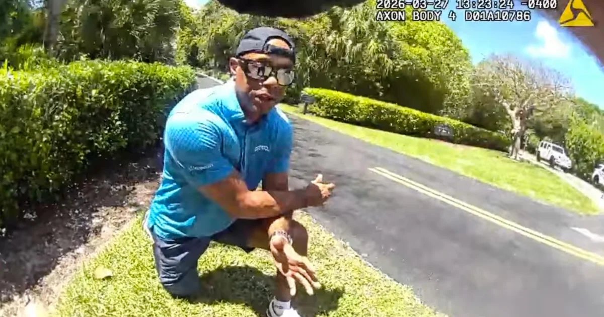 Body camera video of Tiger Woods arrest shows golfer being handcuffed after Florida crash