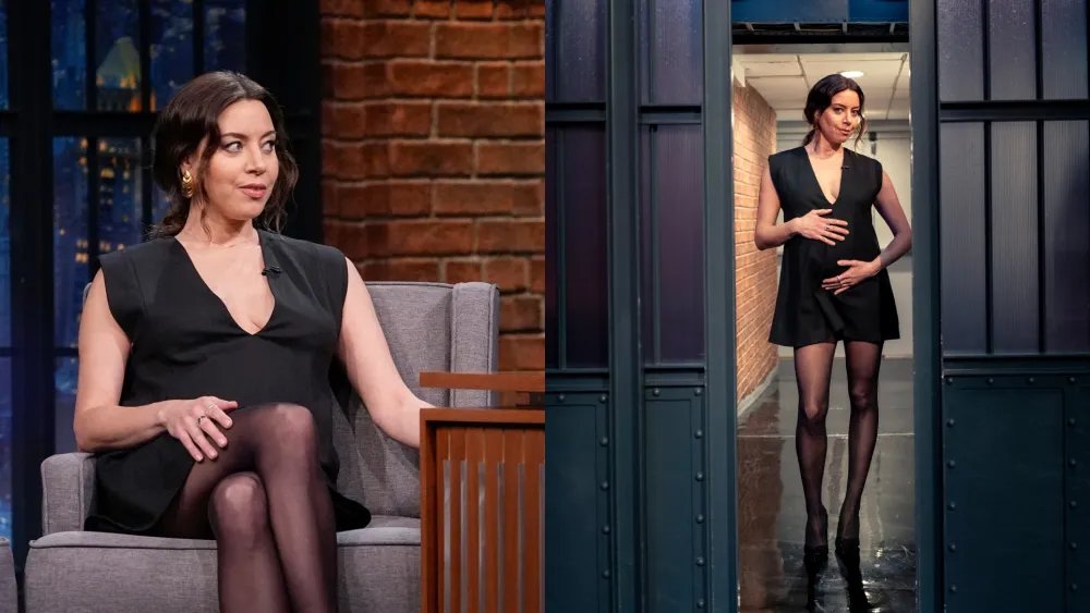Aubrey Plaza Favors Contemporary Maternity Style on ‘Seth Meyers’