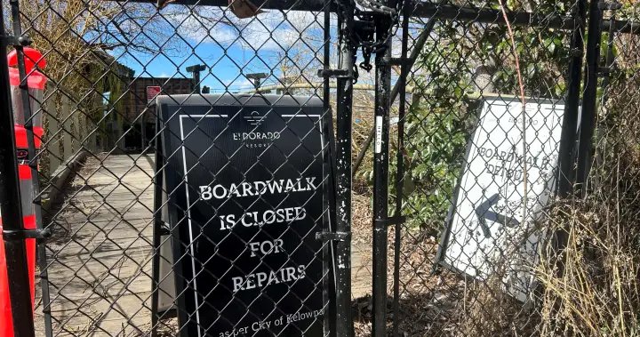 Kelowna boardwalk closure drags on due to apparent dispute between city, hotel owner – Okanagan