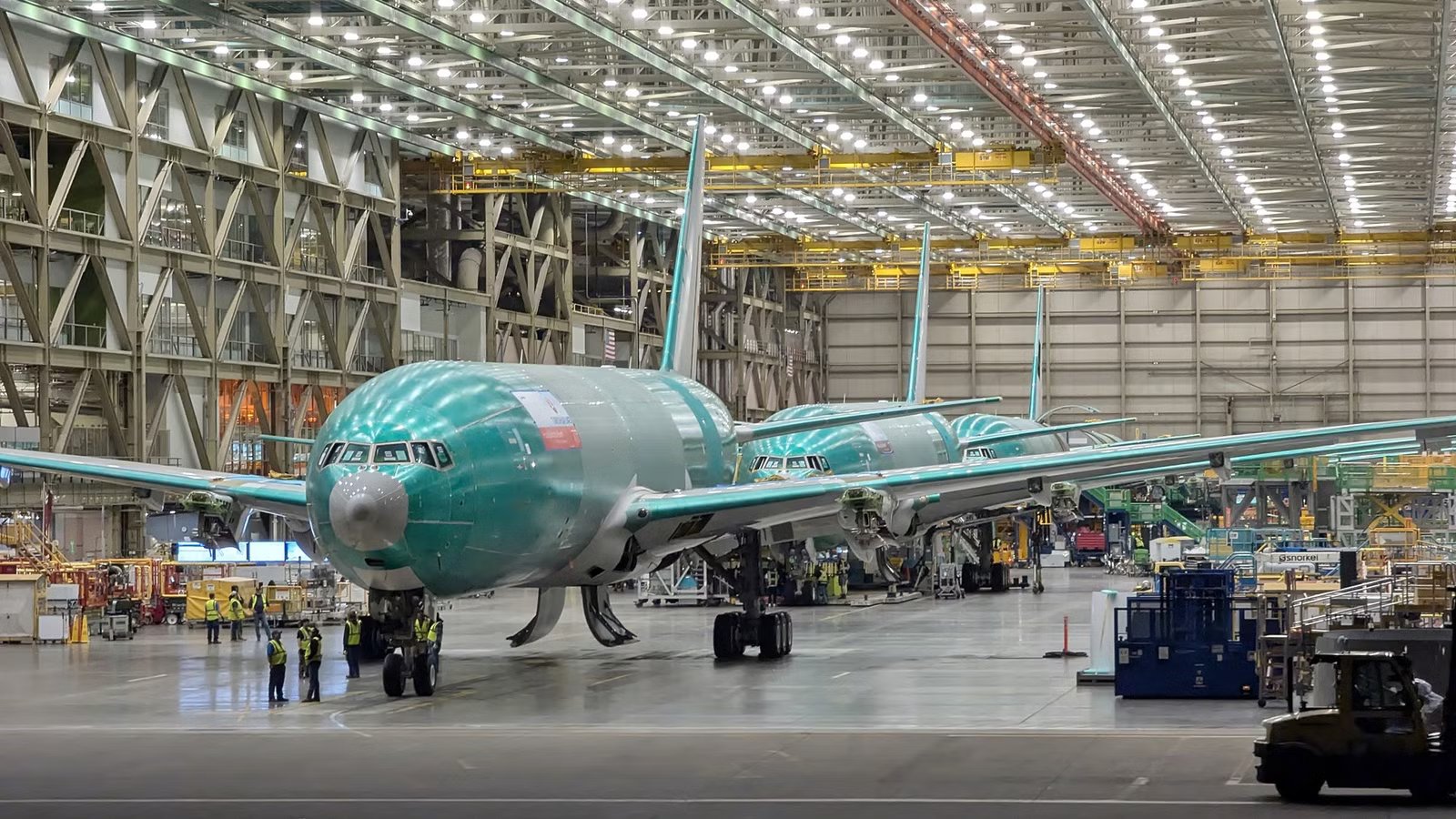 Spotted: Boeing’s 1st 777-8 Freighter Rolls Out In Everett