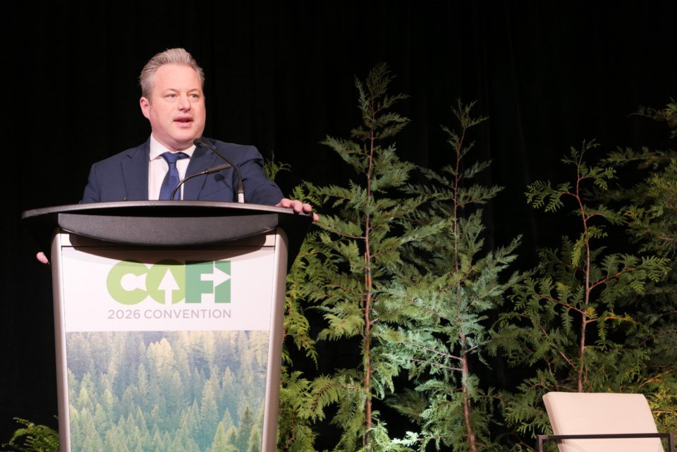 Eby draws a bead on American tariffs at B.C. forestry conference