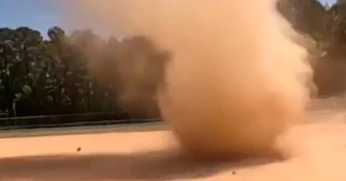 Dust devil tears through North Carolina baseball game