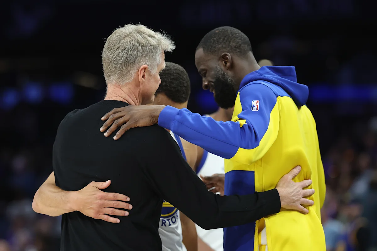 Mic catches Steve Kerr telling Stephen Curry and Draymond Green ‘I don’t know what’s going to happen next’ as Warriors’ season ends