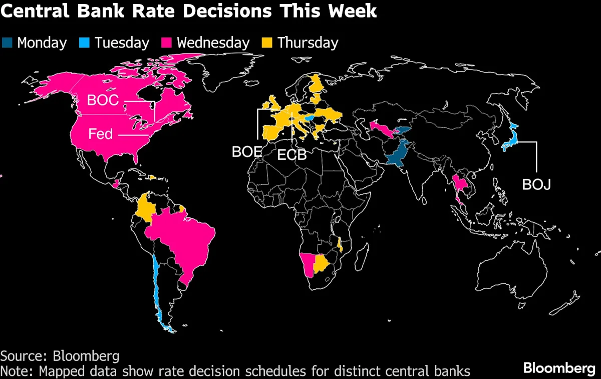 Fed Set to Lead Uneasy G-7 With Rates Kept on Hold This Week