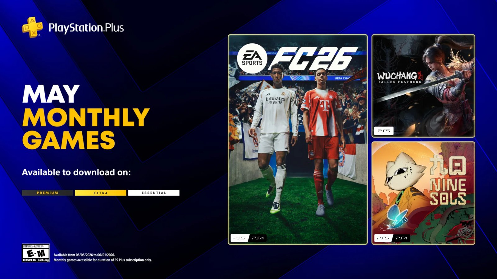 Playstation Plus Monthly Games for May: EA Sports FC 26, Wuchang: Fallen Feathers, Nine Sols – PlayStation.Blog