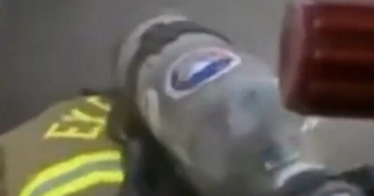 Dramatic rescue from a burning house caught on camera