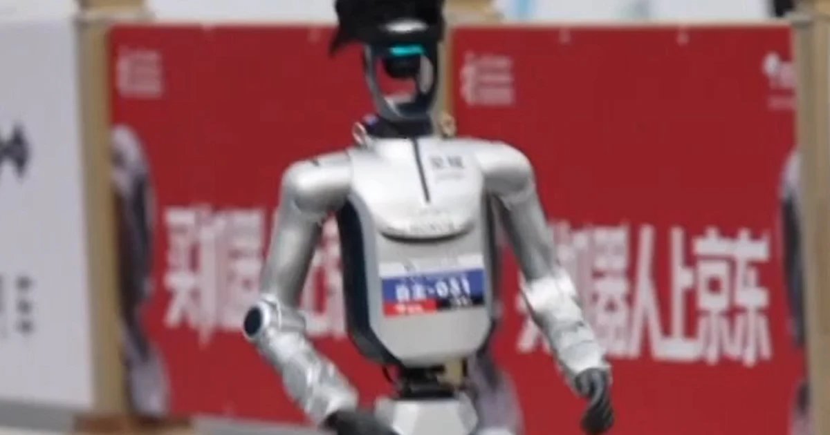 Robots take on humans in half marathon in China
