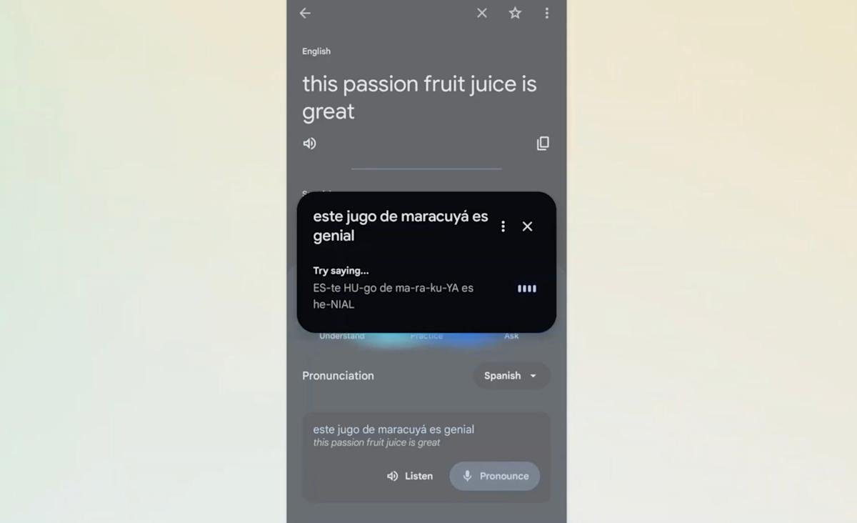 Google Translate uses AI to help you practice pronunciation