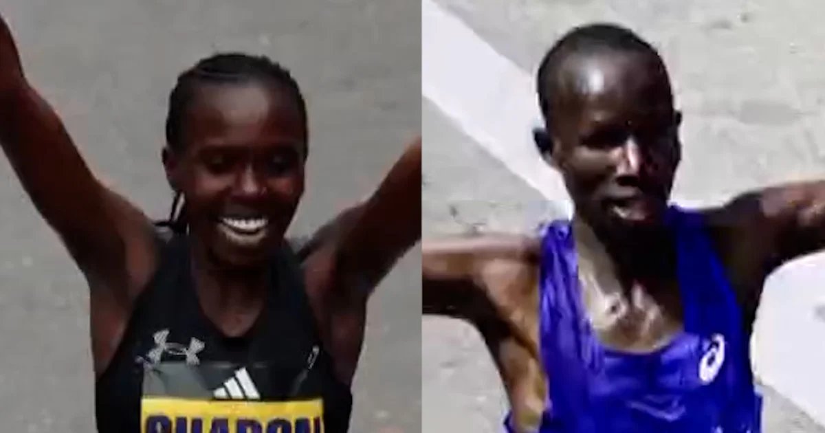 Kenyan's defend Boston Marathon titles
