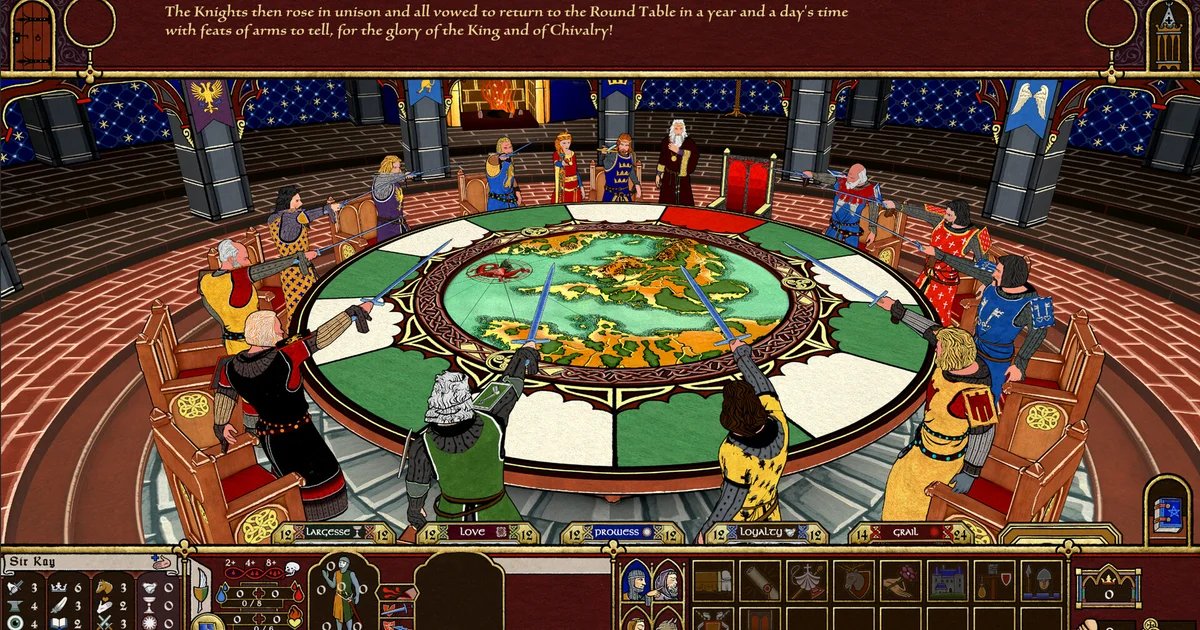 Legends of the Round Table is an obsessively chivalric turn-based RPG with the atmosphere of an actual jousting tournament