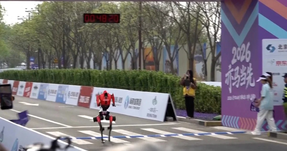 Humanoid robot runs a half-marathon race faster than the human world record