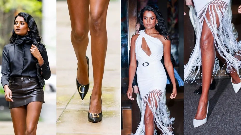 Simone Ashley Turned a Press Day Into a Black and White Shoe Run