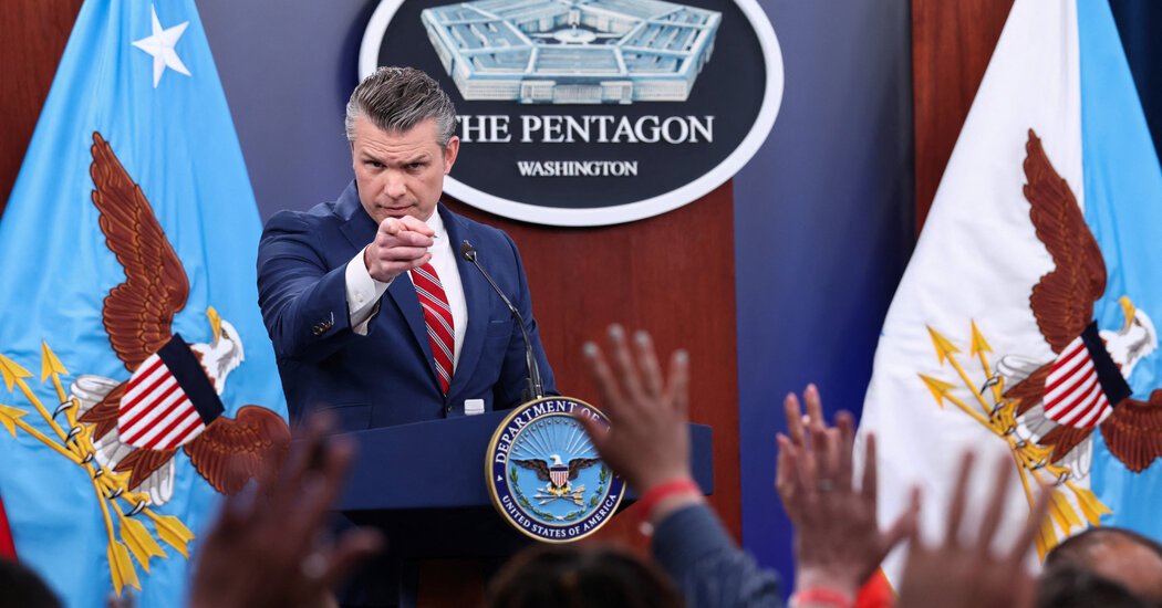 Iran War Live Updates: Hegseth Calls Strait of Hormuz Efforts ‘Temporary’ After Iran Warns of Escalation