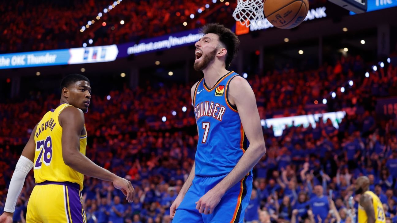 Thunder roll past Lakers in Game 1 of West semifinals