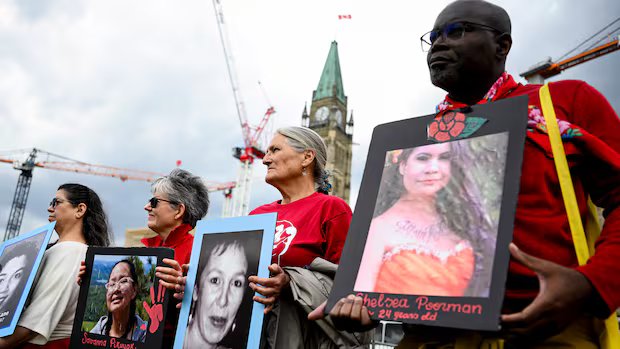 MMIWG2S+ vigil held on Parliament Hill to mark Red Dress Day