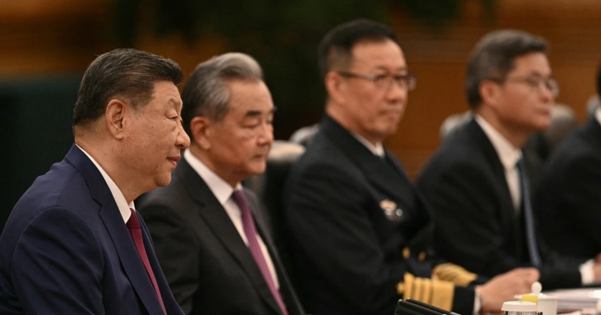 Chinese President Xi Jinping gives opening remarks at bilateral talks