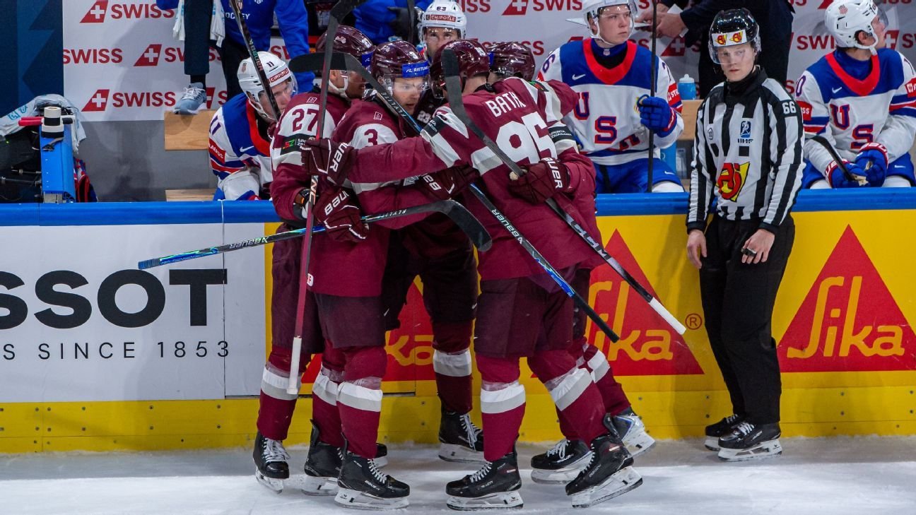 Latvia hands U.S. its third loss at the ice hockey worlds