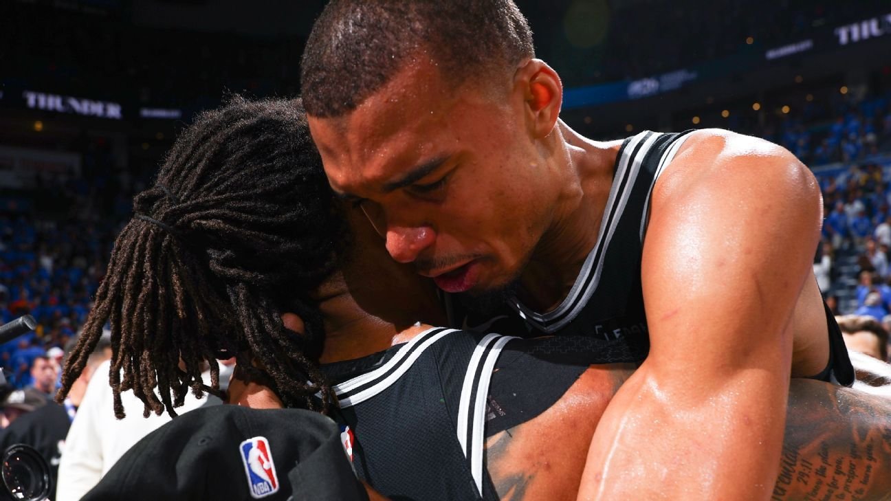 Emotional Victor Wembanyama leads Spurs back to NBA Finals