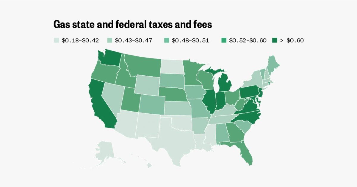 Map: How much you pay in federal and state gas taxes as Trump weighs price cut