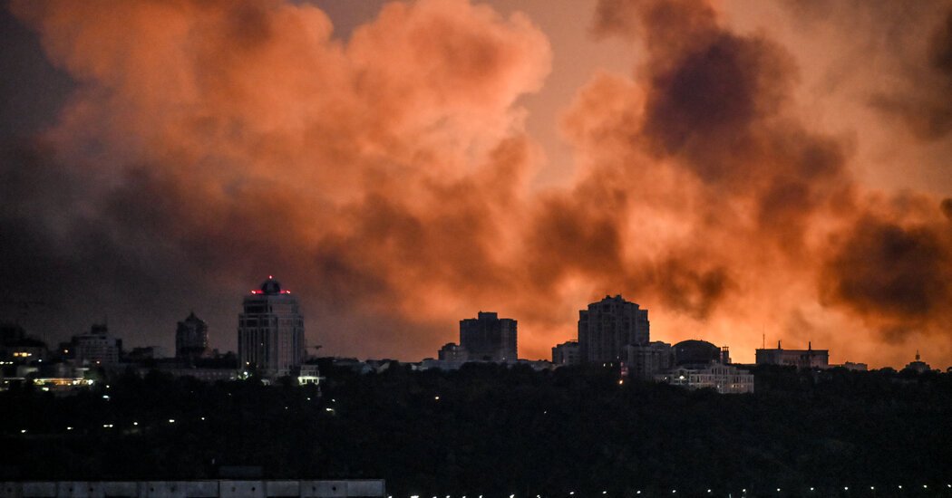 Kyiv, Ukraine, Hit in Russian Missile Attack