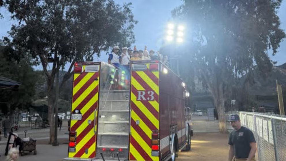 WATCH:  California fire crews save Little League game from power outage