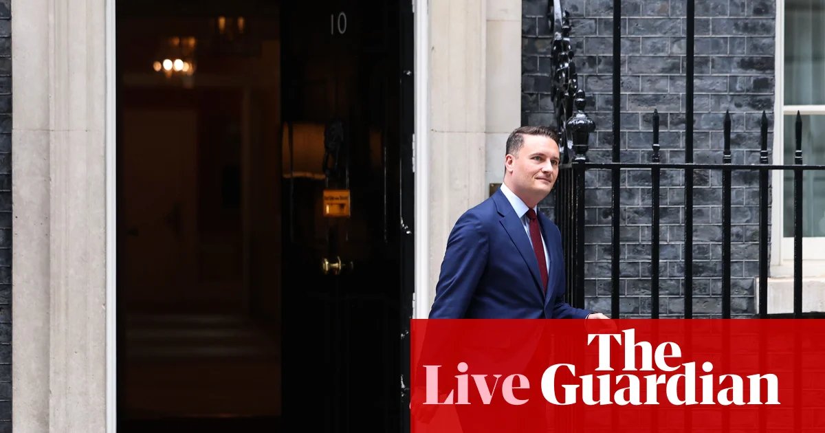 Wes Streeting leaves No 10 after planned talks with Keir Starmer last less than 20 minutes – UK politics live | Politics