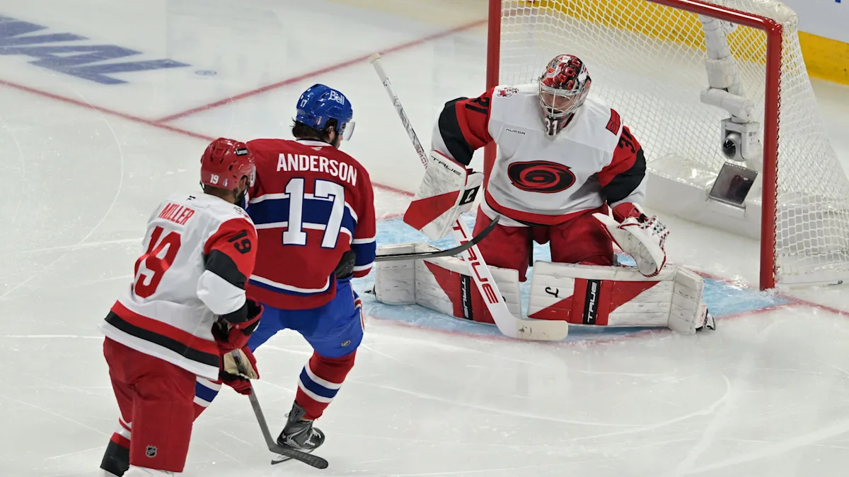 Hurricanes beat the Canadiens 4-0 to move within a victory of the Stanley Cup Final