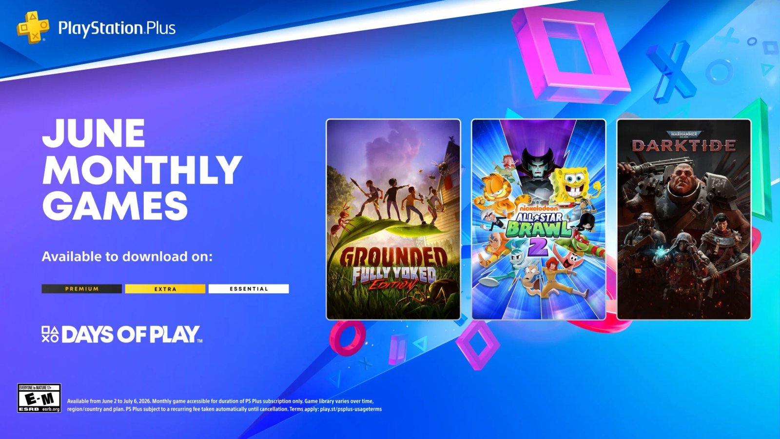 Playstation Plus Monthly Games for June: Grounded Fully Yoked Edition, Nickelodeon All-Star Brawl 2, Warhammer 40,000: Darktide – PlayStation.Blog