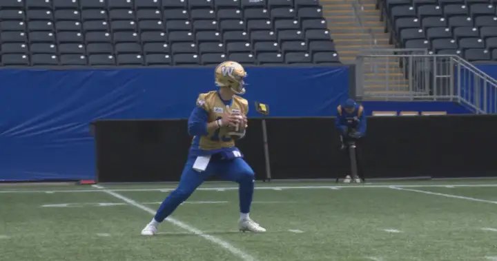 Winnipeg Blue Bombers quarterback Taylor Elgersma hits field for rookie camp – Winnipeg