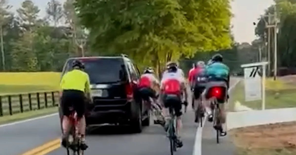 Video shows driver allegedly hitting group of cyclists