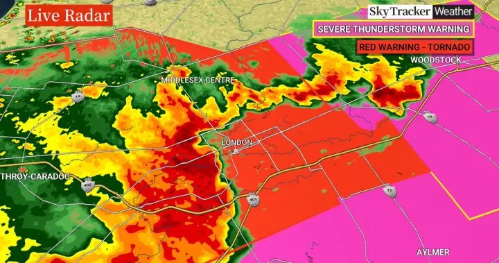 Tornado warnings issued across parts of southern Ontario as severe storms move through