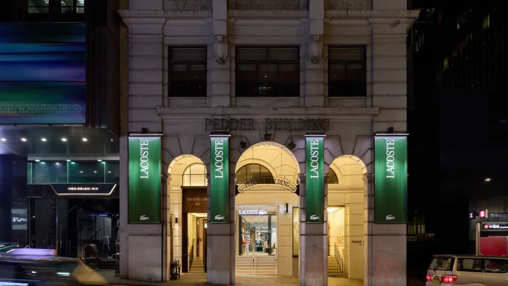 Lacoste Nods to Hong Kong’s Neons and Skyline With Pedder Building Flagship