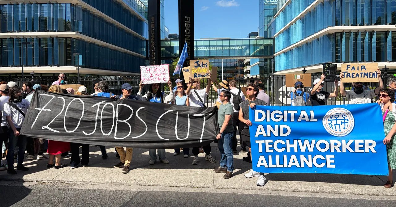 ‘We’re Just Getting the Crumbs Here’: Contractors Protest Layoffs at Meta’s European Headquarters