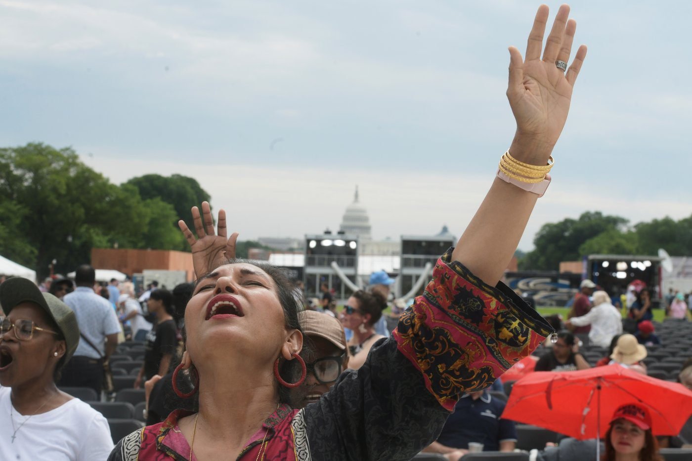 Thousands flock to the National Mall in Washington for an America-themed prayer rally