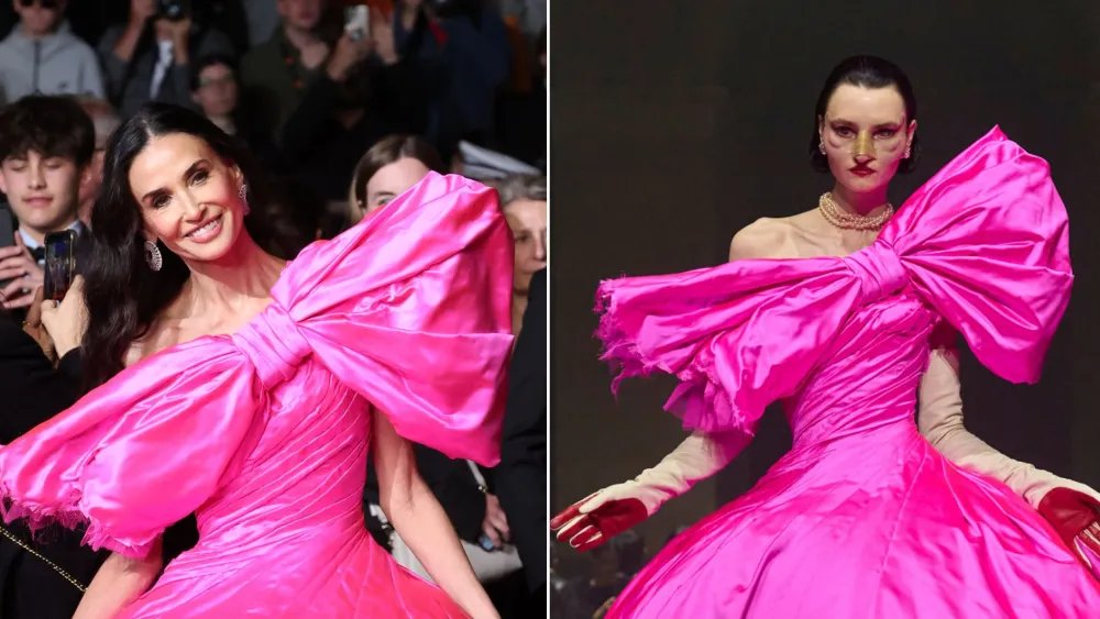 Demi Moore Goes Extreme in Hot Pink Matières Fécales at Cannes