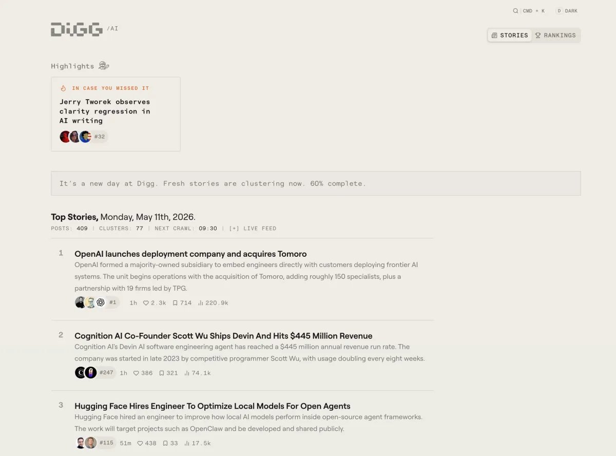 Digg tries again, this time as an AI news aggregator