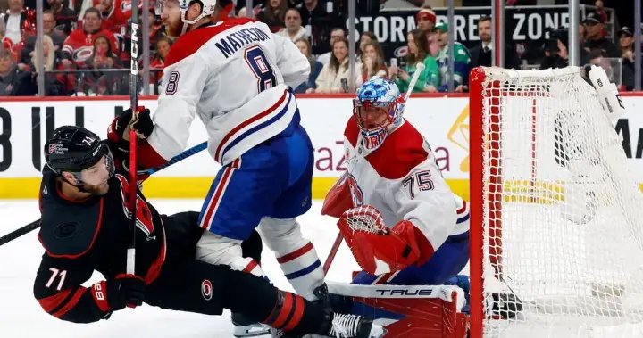 ‘A little bit snake-bit’: Canadiens encouraged after top line breaks out in Game 1 – Montreal
