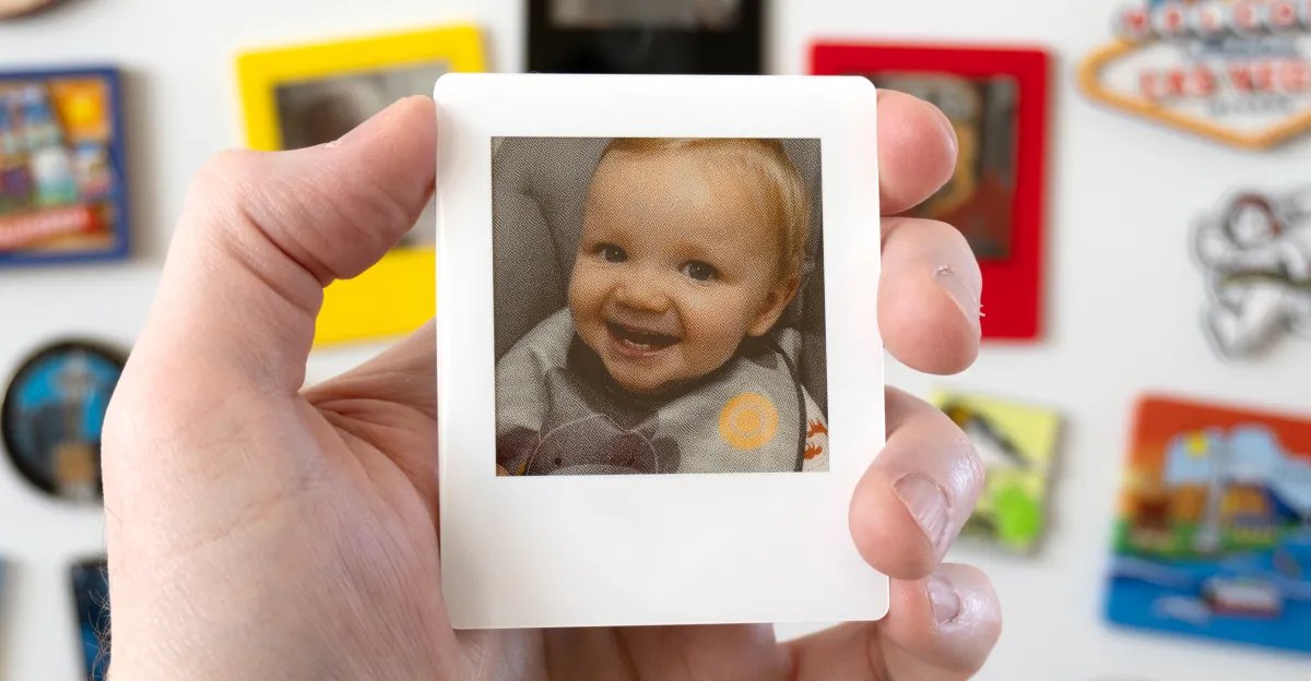 These digital Polaroids are a clever way to cover a fridge in memories