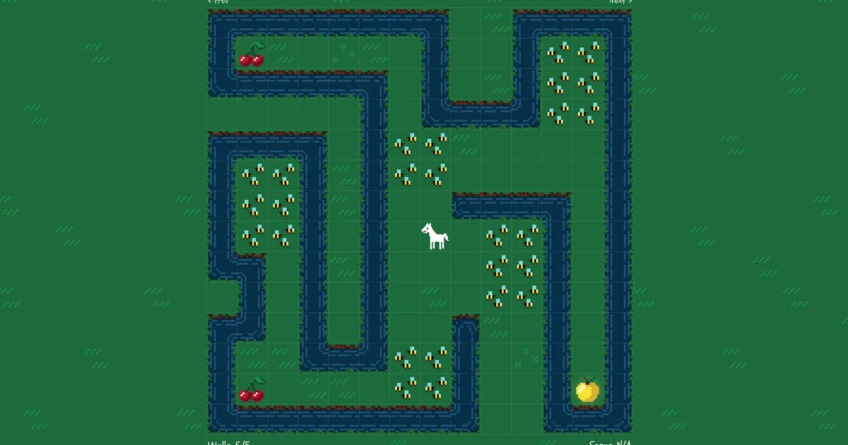 Fence off a free-spirited horse that can’t stop eating grass in the daily puzzle game enclose.horse