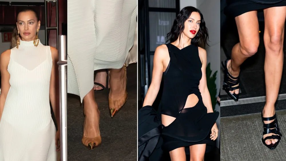 Irina Shayk’s Pre-Met Gala Shoes Go From Gold Pumps to Strappy Sandals