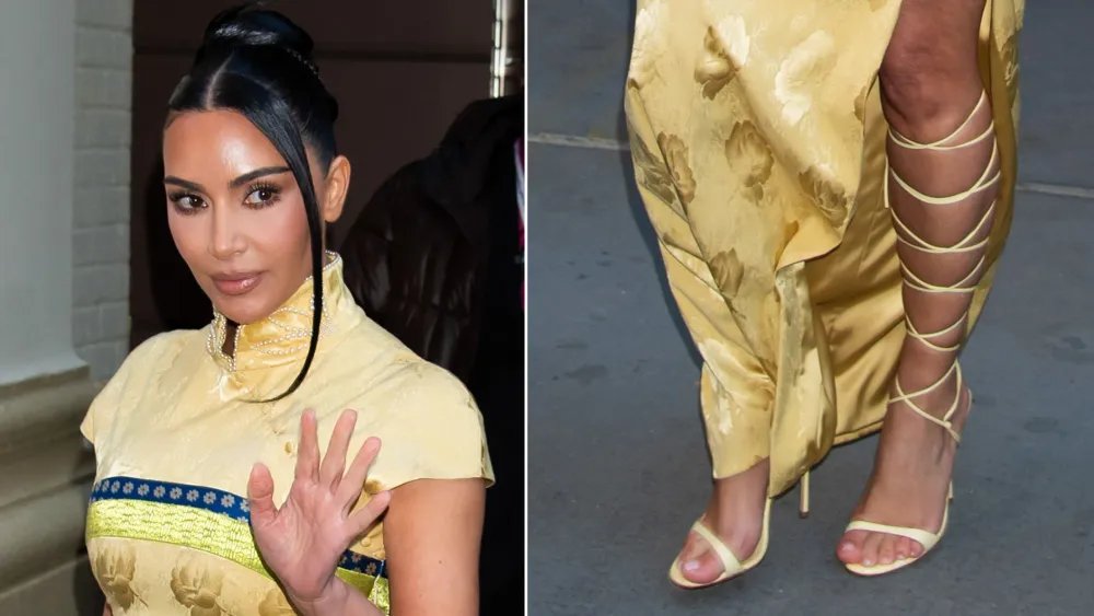Kim Kardashian Gives Gladiator Sandals a Broadway Turn
